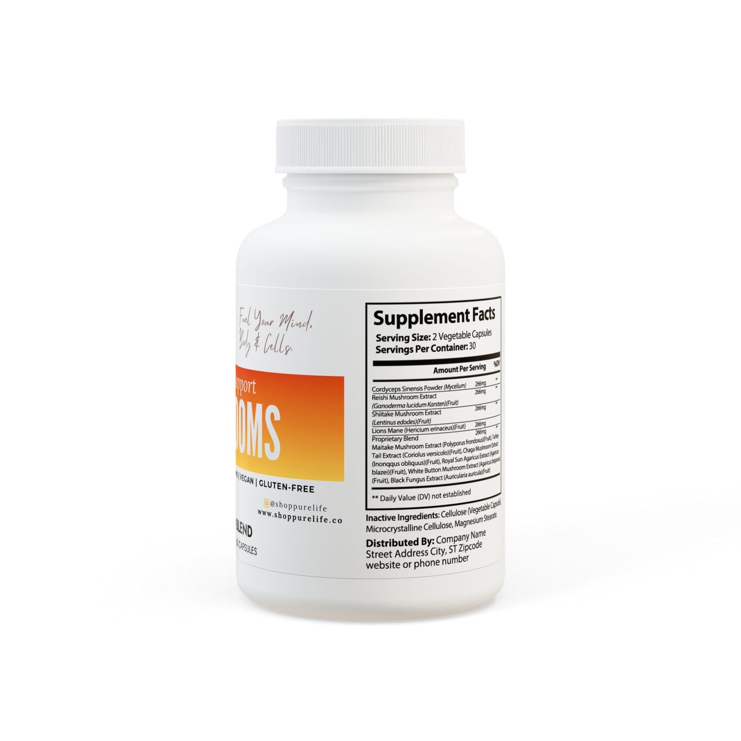 Pure Shrooms - Mushroom Complex for Immunity, Brain Health & Cellular Support