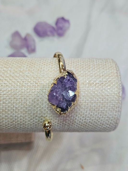 Amethyst Gold-Dipped Bracelet – Serenity, Protection & Alignment